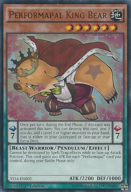 Performapal King Bear [YS16-EN002] Ultra Rare | Tables and Towers