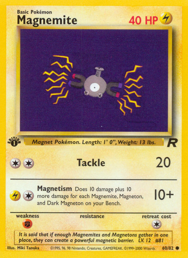 Magnemite (60/82) [Team Rocket 1st Edition] | Tables and Towers