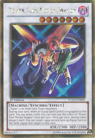 Power Tool Mecha Dragon [PGLD-EN005] Gold Secret Rare | Tables and Towers