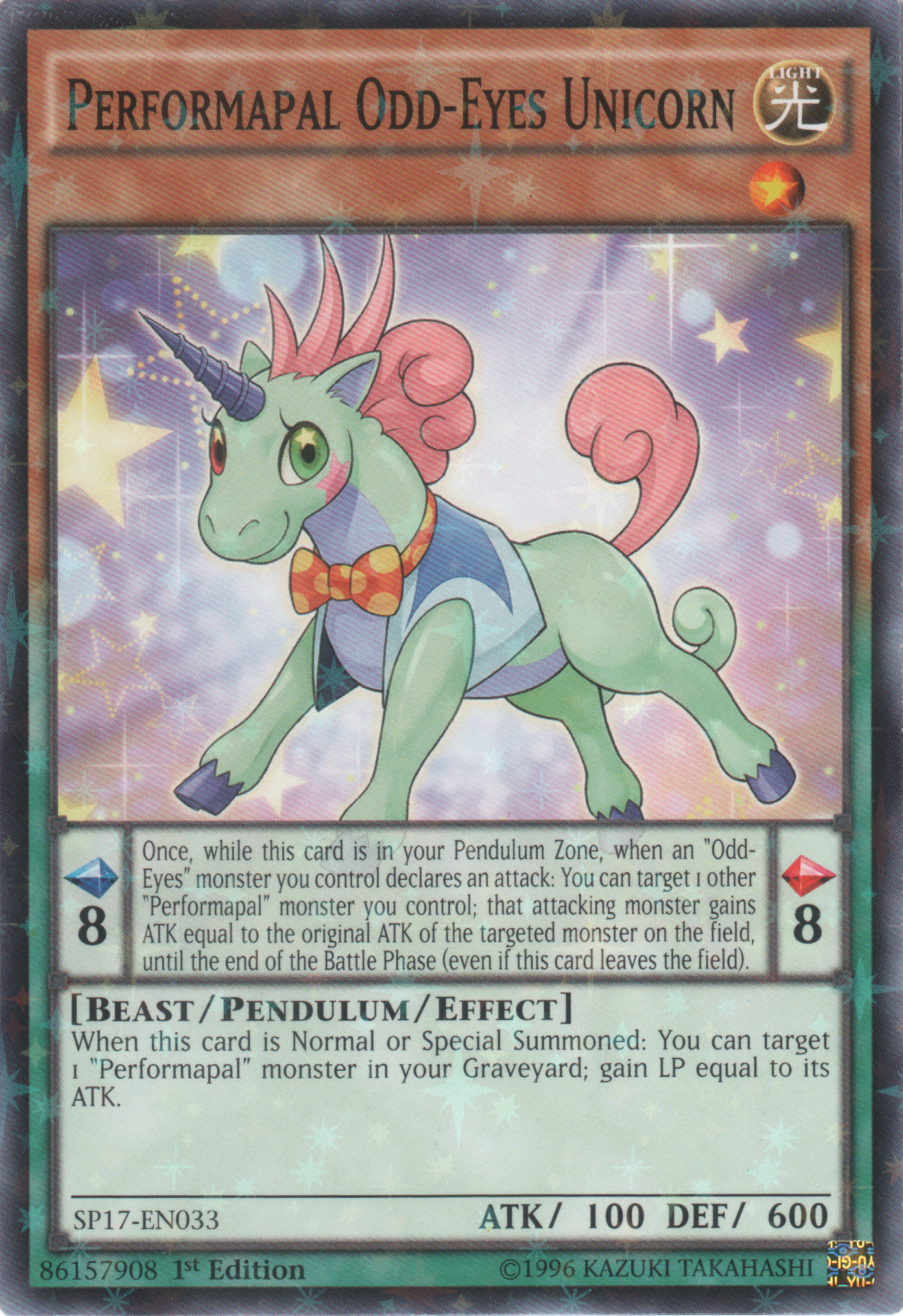 Performapal Odd-Eyes Unicorn [SP17-EN033] Starfoil Rare | Tables and Towers