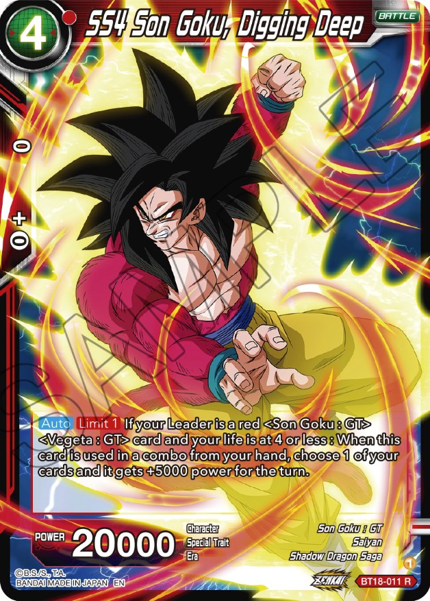 SS4 Son Goku, Digging Deep (BT18-011) [Dawn of the Z-Legends] | Tables and Towers