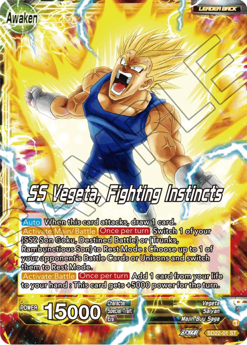 Vegeta // SS Vegeta, Fighting Instincts (Starter Deck Exclusive) (SD22-01) [Power Absorbed] | Tables and Towers