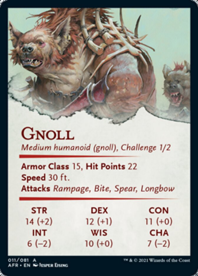 Gnoll Art Card (Gold-Stamped Signature) [Dungeons & Dragons: Adventures in the Forgotten Realms Art Series] | Tables and Towers