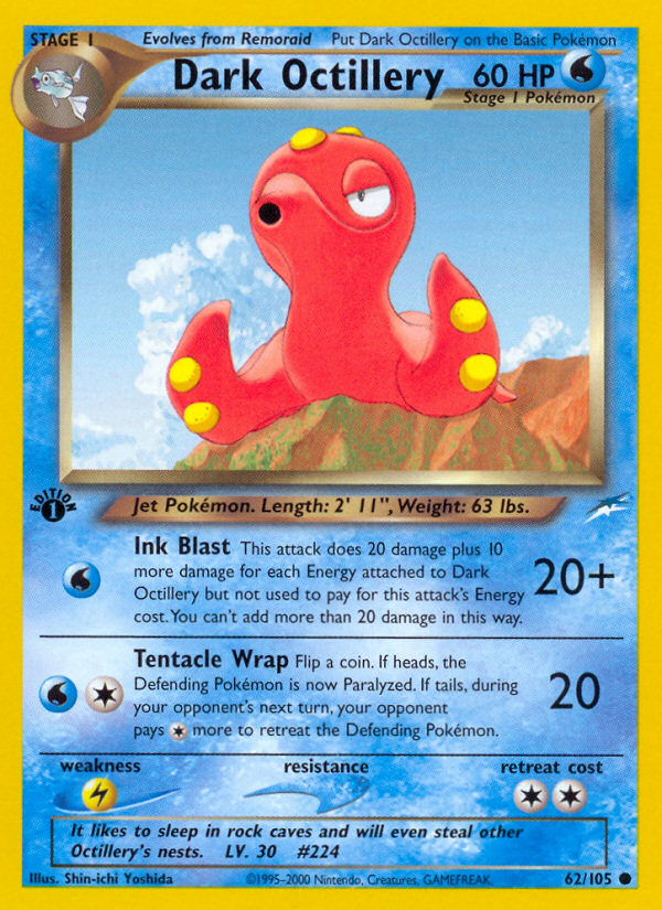 Dark Octillery (62/105) [Neo Destiny 1st Edition] | Tables and Towers