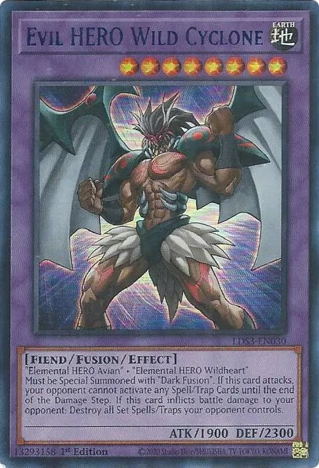 Evil HERO Wild Cyclone (Blue) [LDS3-EN030] Ultra Rare | Tables and Towers