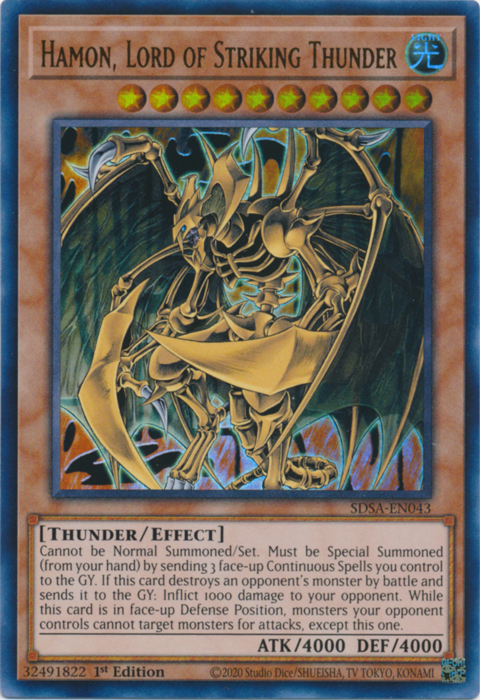 Hamon, Lord of Striking Thunder [SDSA-EN043] Ultra Rare | Tables and Towers