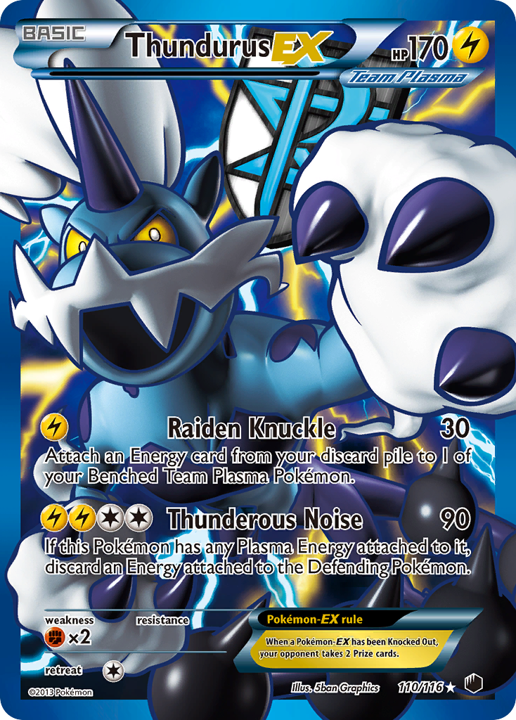 Thundurus EX (110/116) [Black & White: Plasma Freeze] | Tables and Towers