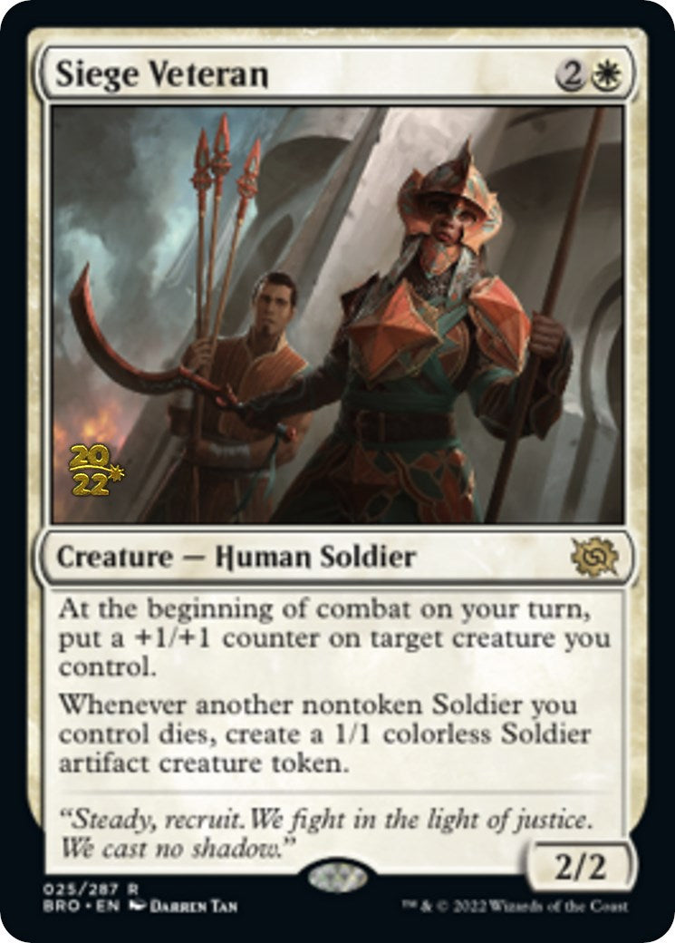 Siege Veteran [The Brothers' War Prerelease Promos] | Tables and Towers