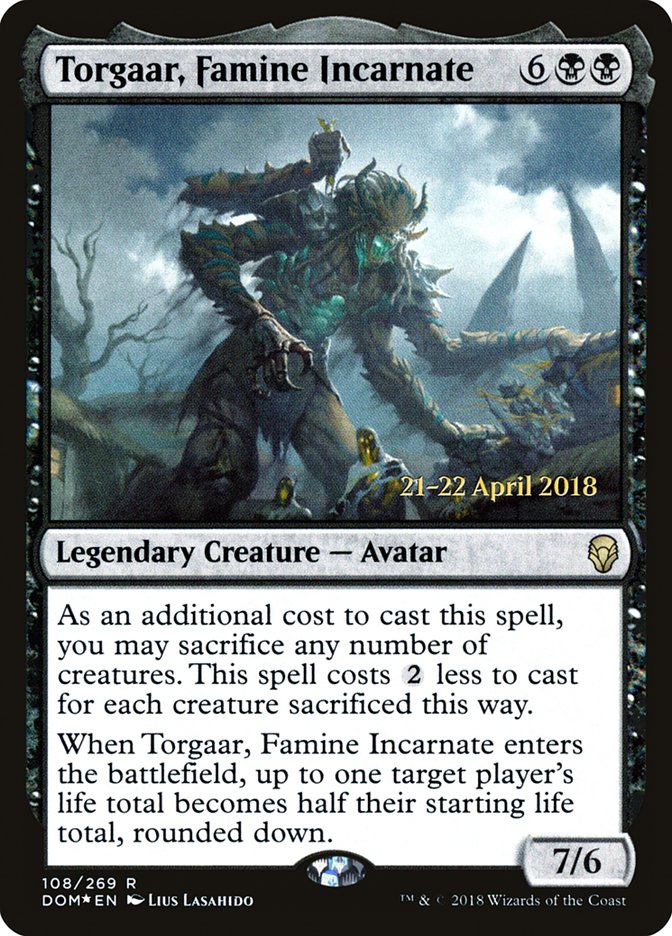 Torgaar, Famine Incarnate [Dominaria Prerelease Promos] | Tables and Towers