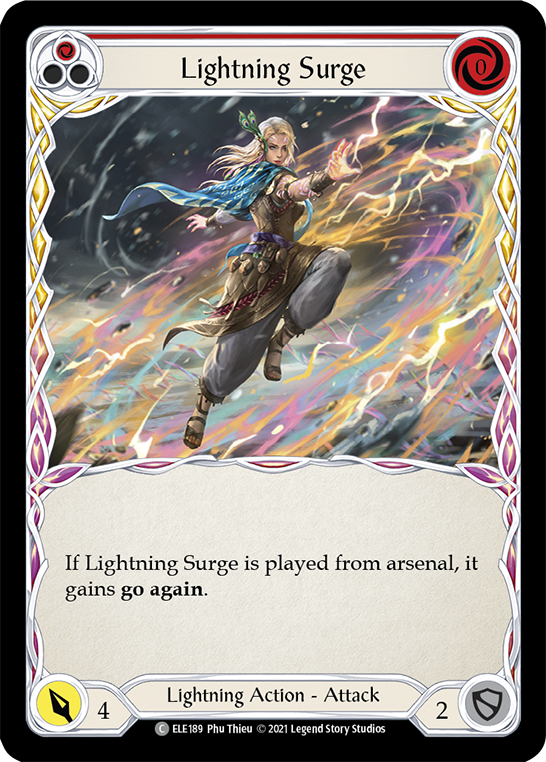 Lightning Surge (Red) [ELE189] (Tales of Aria)  1st Edition Rainbow Foil | Tables and Towers