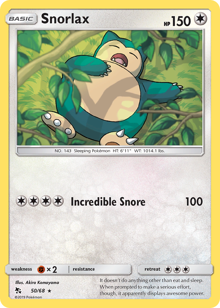 Snorlax (50/68) [Sun & Moon: Hidden Fates] | Tables and Towers