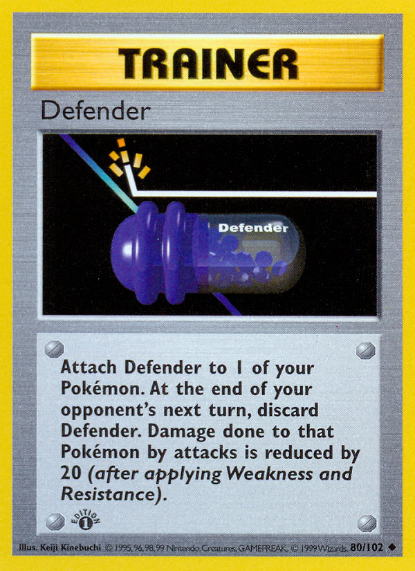 Defender (80/102) (Shadowless) [Base Set 1st Edition] | Tables and Towers