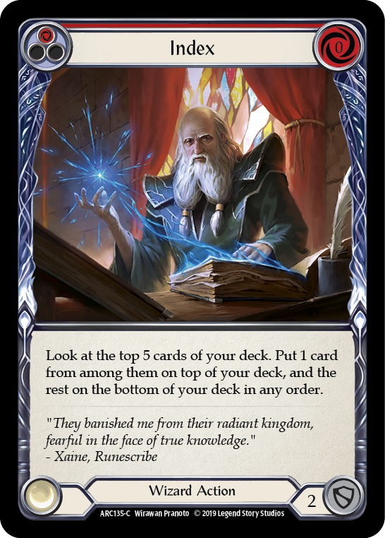 Index (Red) [ARC135-C] (Arcane Rising)  1st Edition Rainbow Foil | Tables and Towers