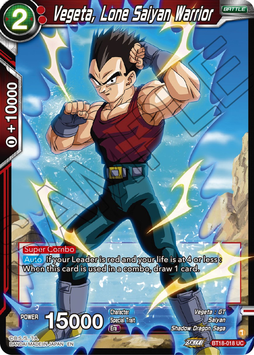 Vegeta, Lone Saiyan Warrior (BT18-018) [Dawn of the Z-Legends] | Tables and Towers