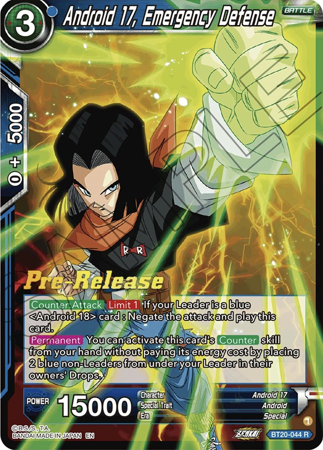 Android 17, Emergency Defense (BT20-044) [Power Absorbed Prerelease Promos] | Tables and Towers