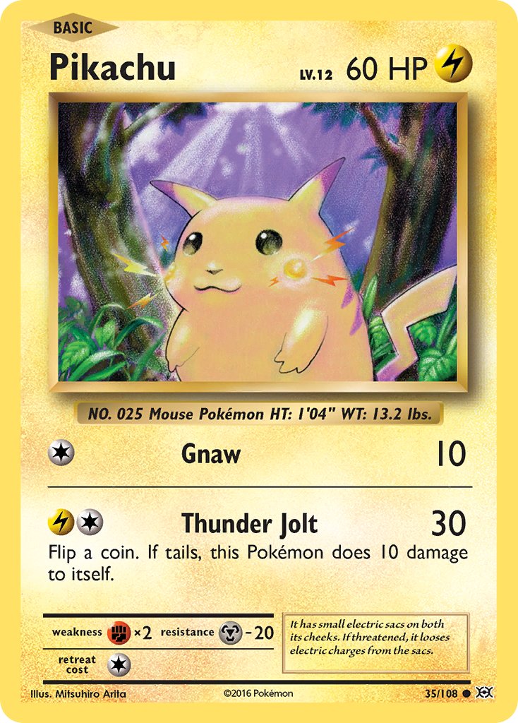 Pikachu (35/108) (Theme Deck Exclusive) (Cracked Ice Holo) [XY: Evolutions] | Tables and Towers