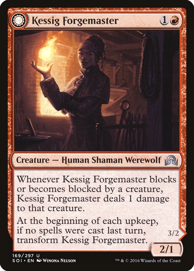 Kessig Forgemaster // Flameheart Werewolf [Shadows over Innistrad] | Tables and Towers