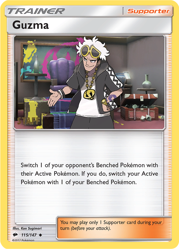 Guzma (115/147) (Regional Championships Staff) [Sun & Moon: Burning Shadows] | Tables and Towers