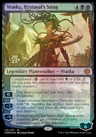 Vraska, Betrayal's Sting [Phyrexia: All Will Be One Prerelease Promos] | Tables and Towers