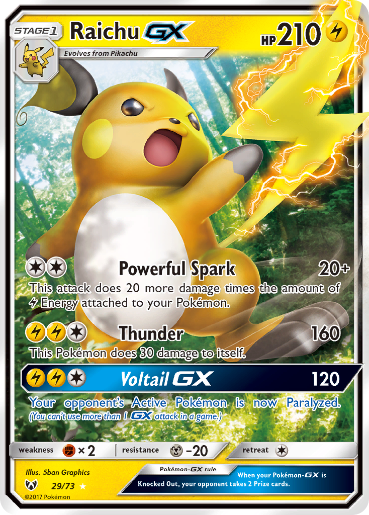 Raichu GX (29/73) [Sun & Moon: Shining Legends] | Tables and Towers