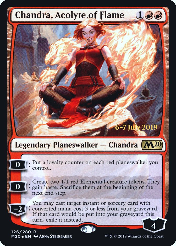 Chandra, Acolyte of Flame [Core Set 2020 Prerelease Promos] | Tables and Towers