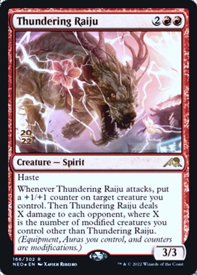 Thundering Raiju [Kamigawa: Neon Dynasty Prerelease Promos] | Tables and Towers