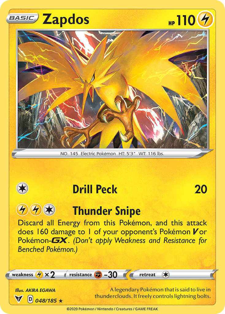 Zapdos (048/185) [Sword & Shield: Vivid Voltage] | Tables and Towers