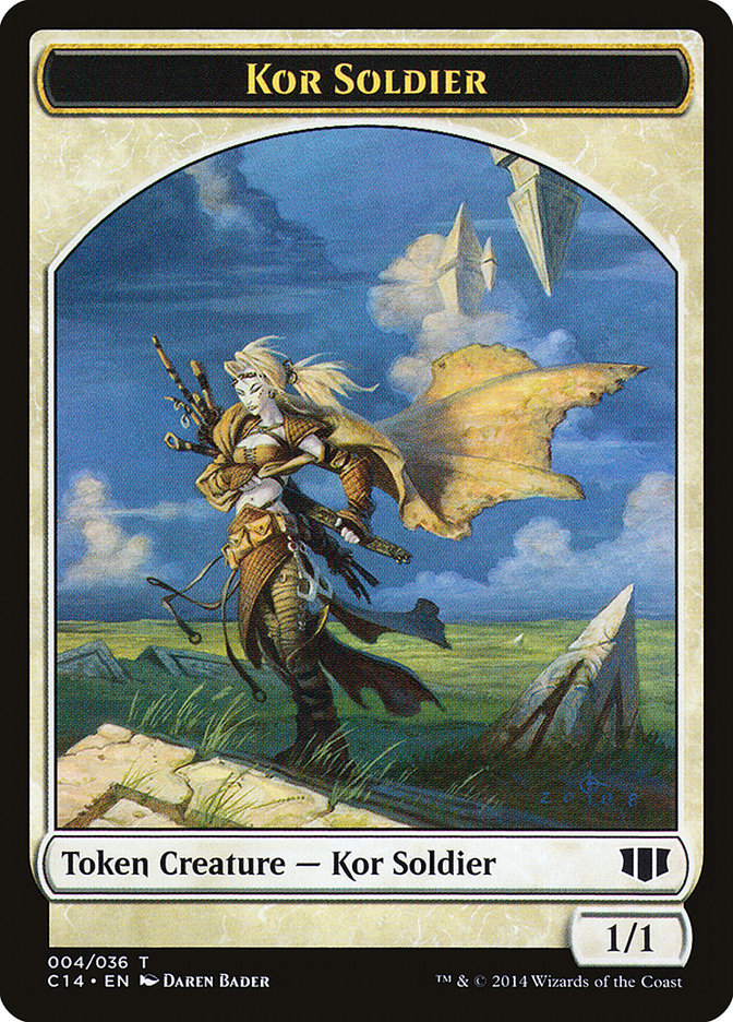 Kor Soldier // Pegasus Double-Sided Token [Commander 2014 Tokens] | Tables and Towers