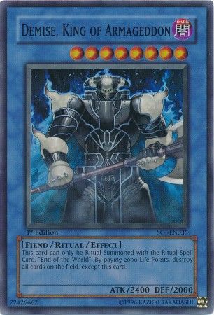 Demise, King of Armageddon [SOI-EN035] Super Rare | Tables and Towers