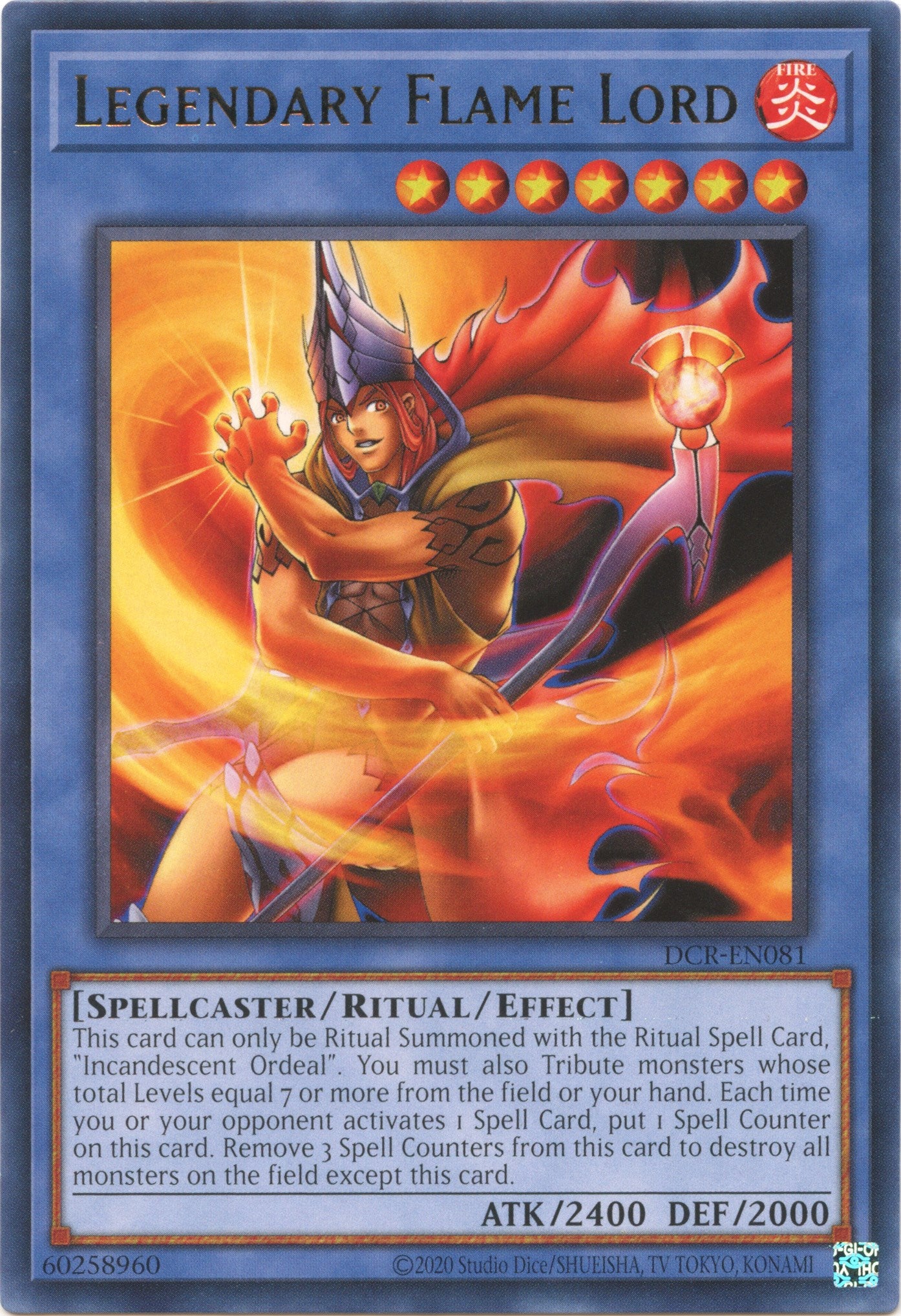 Legendary Flame Lord (25th Anniversary) [DCR-EN081] Rare | Tables and Towers