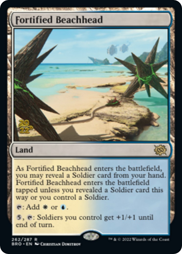 Fortified Beachhead [The Brothers' War Prerelease Promos] | Tables and Towers