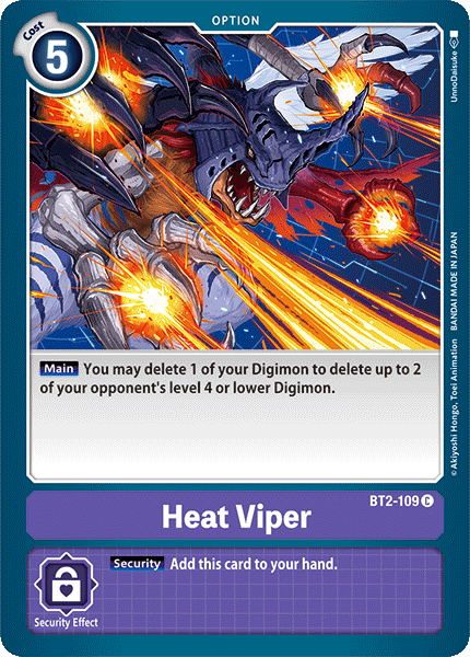 Heat Viper [BT2-109] [Release Special Booster Ver.1.0] | Tables and Towers