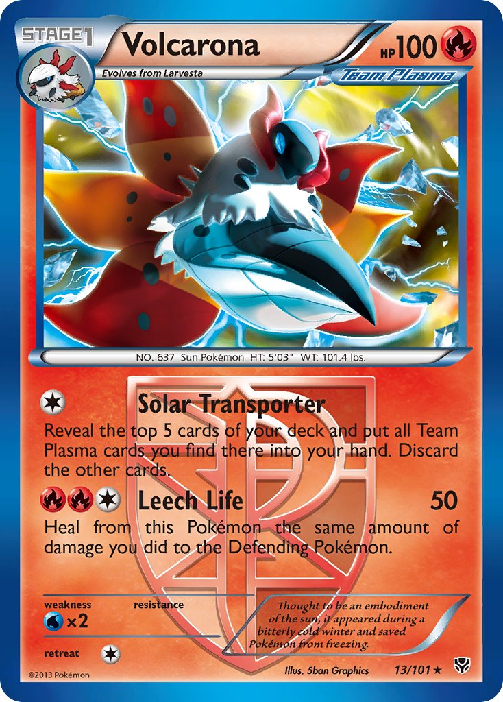 Volcarona (13/101) (Theme Deck Exclusive) [Black & White: Plasma Blast] | Tables and Towers