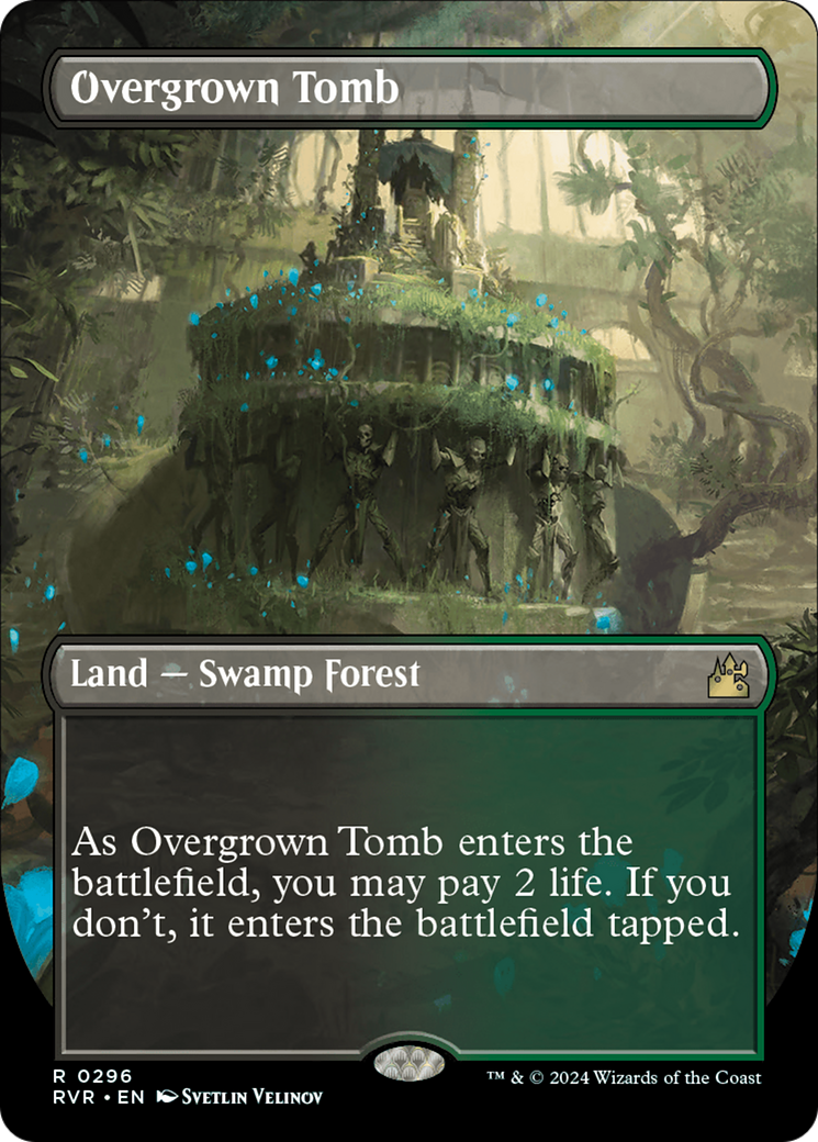 Overgrown Tomb (Borderless) [Ravnica Remastered] | Tables and Towers