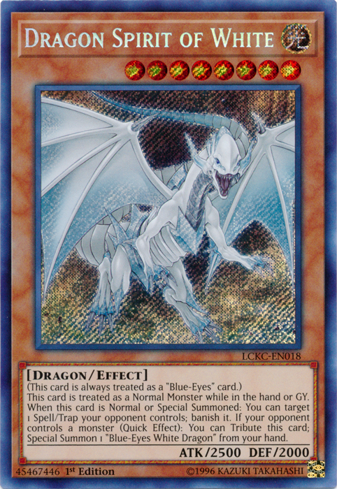 Dragon Spirit of White [LCKC-EN018] Secret Rare | Tables and Towers