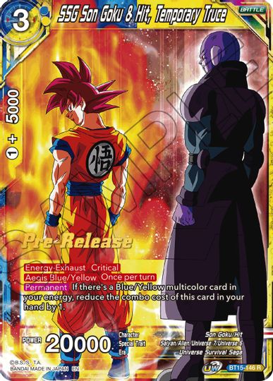 SSG Son Goku & Hit, Temporary Truce (BT15-146) [Saiyan Showdown Prerelease Promos] | Tables and Towers