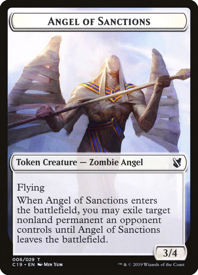 Angel of Sanctions Token [Commander 2019 Tokens] | Tables and Towers