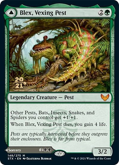 Blex, Vexing Pest // Search for Blex [Strixhaven: School of Mages Prerelease Promos] | Tables and Towers