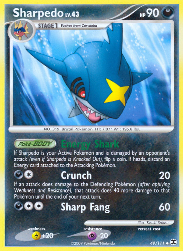 Sharpedo (49/111) [Platinum: Rising Rivals] | Tables and Towers