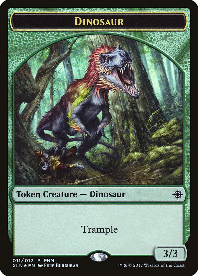 Dinosaur // Treasure Double-Sided Token [Friday Night Magic 2017] | Tables and Towers