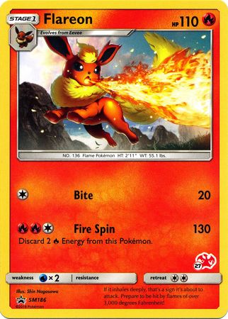 Flareon (SM186) (Charizard Stamp #27) [Battle Academy 2020] | Tables and Towers