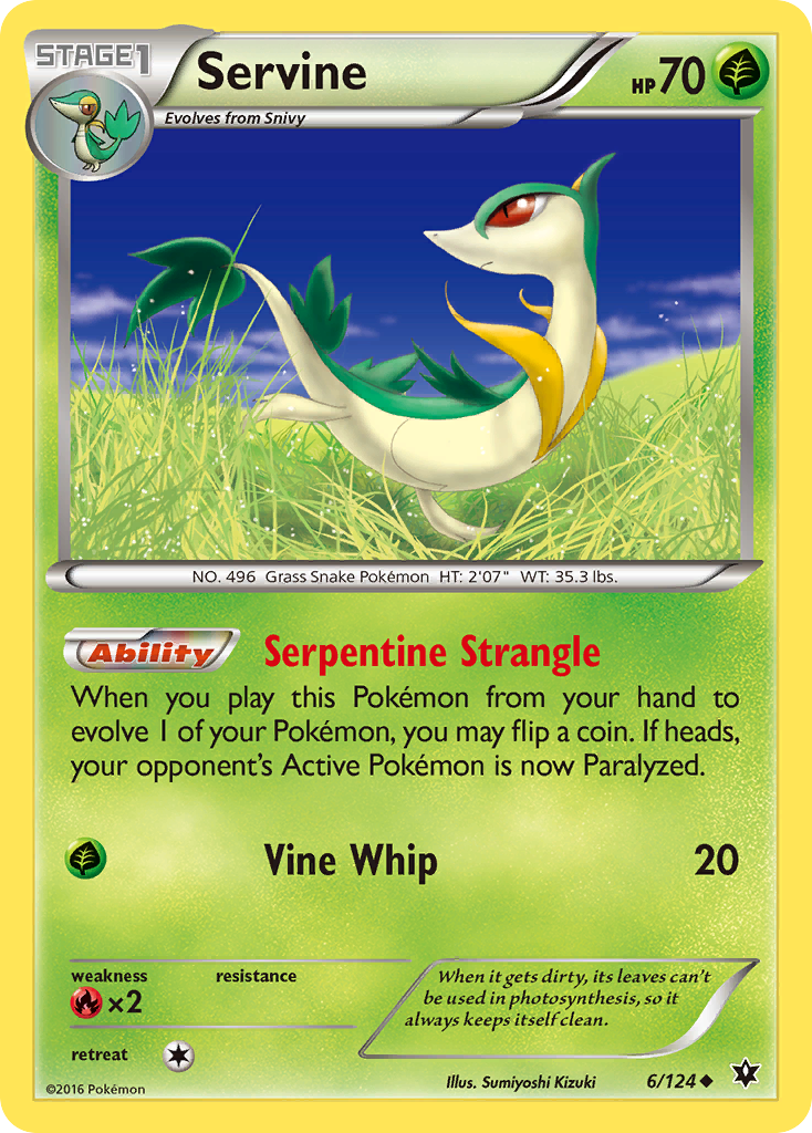 Servine (6/124) [XY: Fates Collide] | Tables and Towers