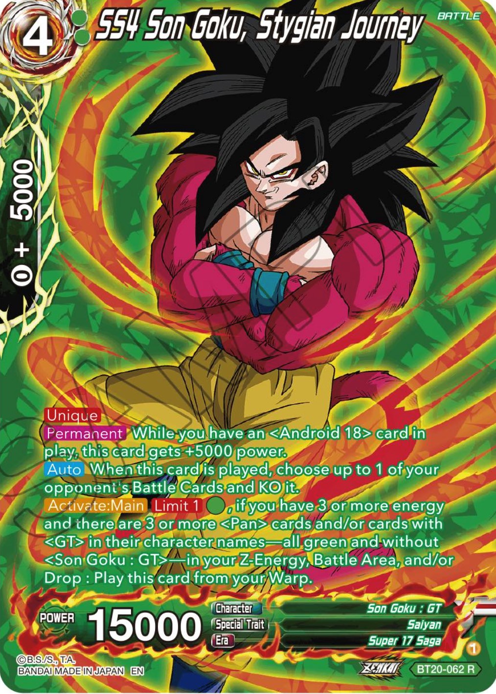 SS4 Son Goku, Stygian Journey (Silver Foil) (BT20-062) [Power Absorbed] | Tables and Towers