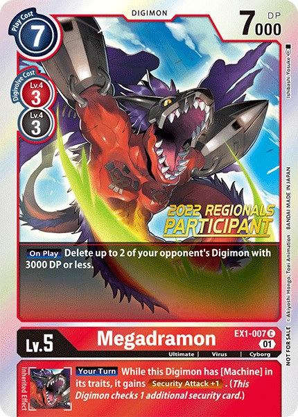 Megadramon [EX1-007] (2022 Championship Online Regional) (Online Participant) [Classic Collection Promos] | Tables and Towers