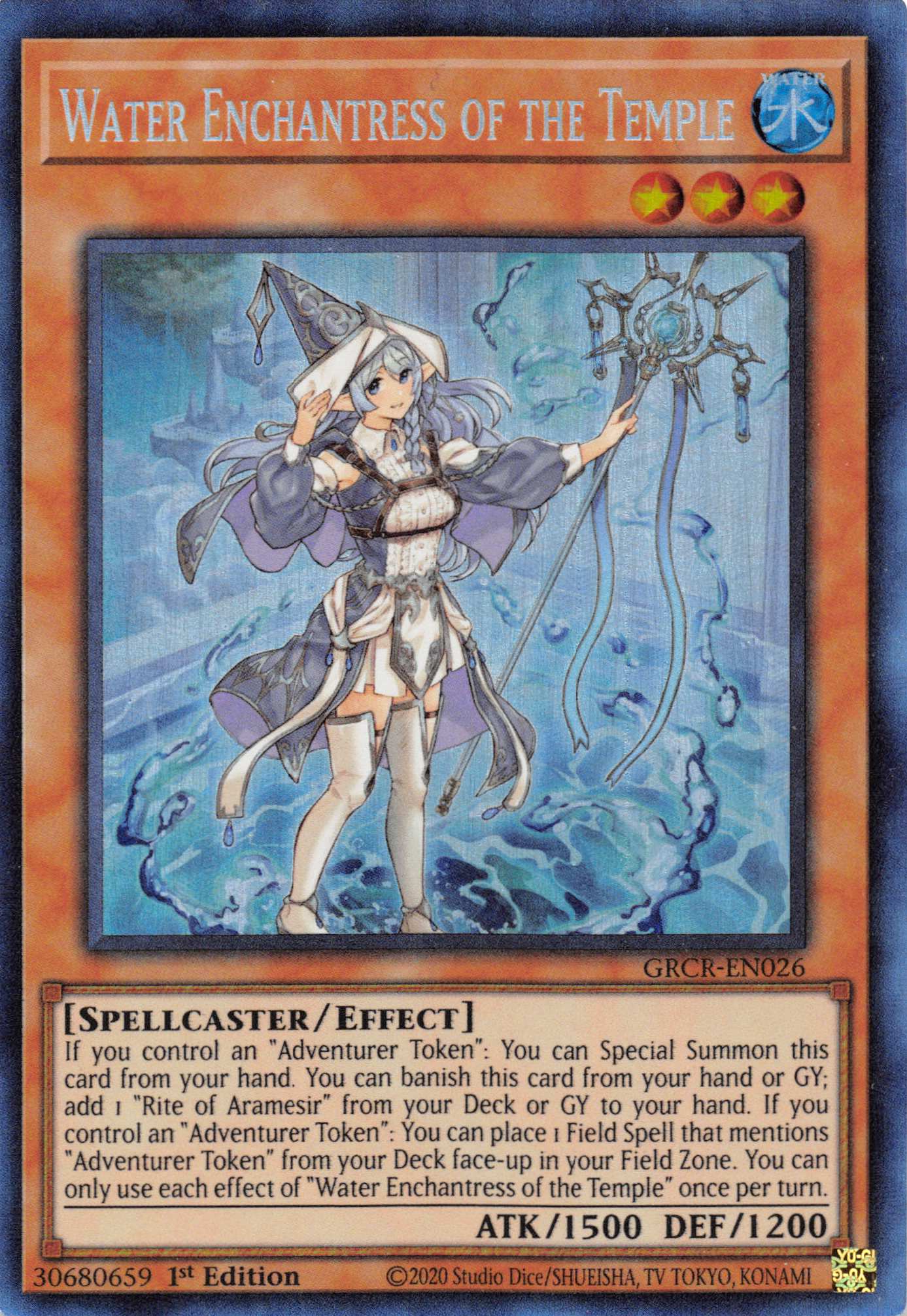 Water Enchantress of the Temple [GRCR-EN026] Collector's Rare | Tables and Towers