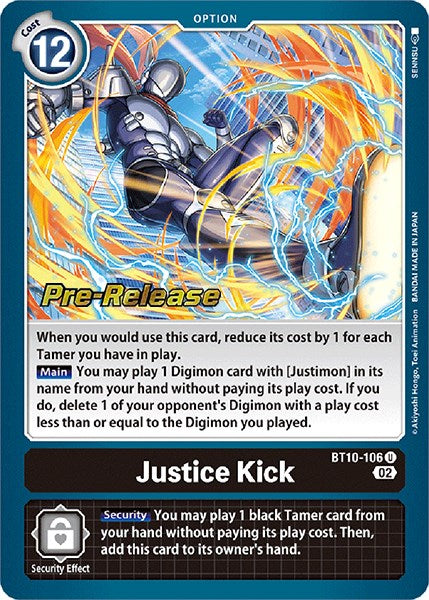 Justice Kick [BT10-106] [Xros Encounter Pre-Release Cards] | Tables and Towers