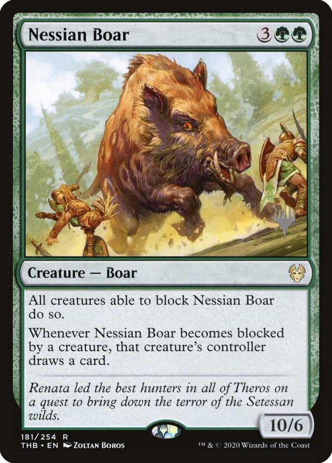 Nessian Boar (Promo Pack) [Theros Beyond Death Promos] | Tables and Towers