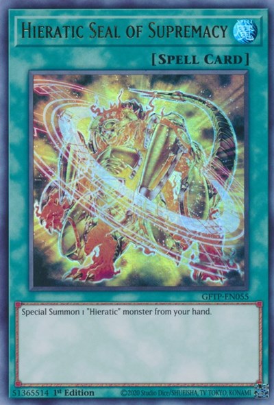 Hieratic Seal of Supremacy [GFTP-EN055] Ultra Rare | Tables and Towers