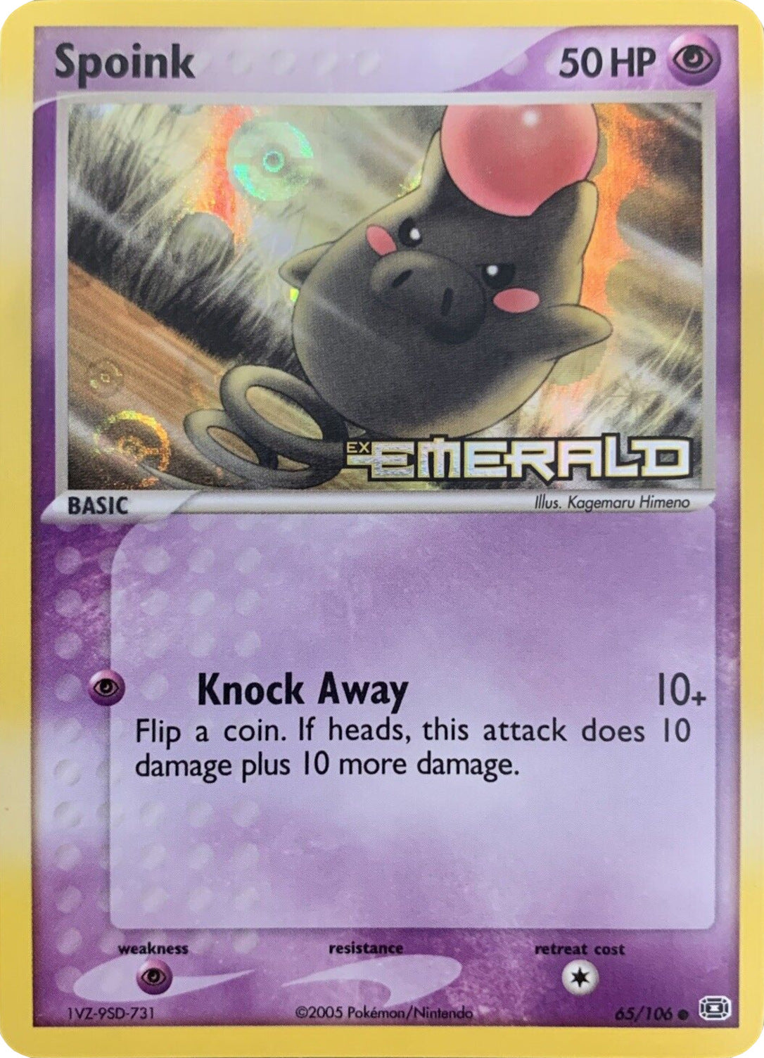 Spoink (65/106) (Stamped) [EX: Emerald] | Tables and Towers