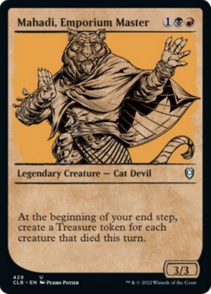 Mahadi, Emporium Master (Showcase) [Commander Legends: Battle for Baldur's Gate] | Tables and Towers